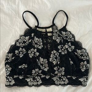 Daytrip Black and White Embellished Bralette Camisole